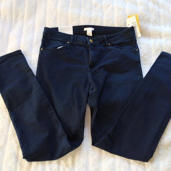 NWT H&M sz 14 dark blue wash skinny jeans - Picture 2 of 7